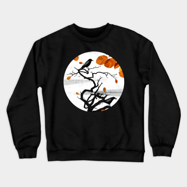 Crows Crewneck Sweatshirt by KatherineBlowerDesigns